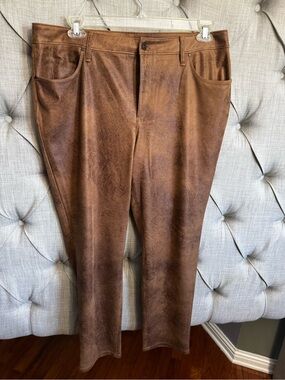 Chico’s Brown Faux-Leather Pants